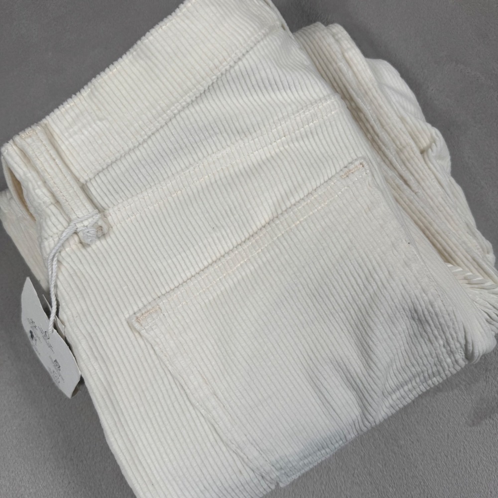 Etica Tyler Corduroy Pants Womens 29 Cream White Straight Leg High Rise